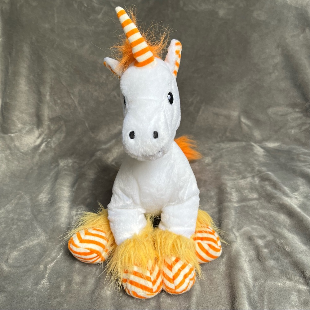 Noah's Ark Animal's Workshop Orange and white Unicorn Plush 16"